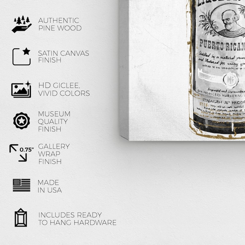 Wynwood Studio 'Rum Night' Drinks and Spirits Wall Art Canvas Print