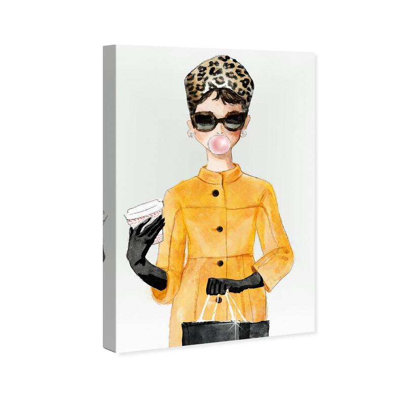 Wynwood Studio 'Charade in Yellow Coat' Fashion and Glam Wall Art Canvas Print - Yellow, White