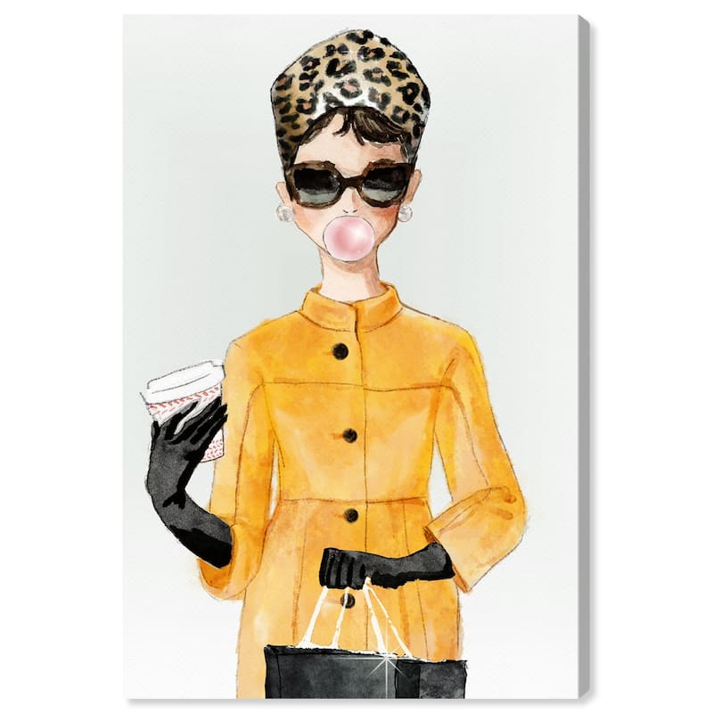 Wynwood Studio 'Charade in Yellow Coat' Fashion and Glam Wall Art Canvas Print - Yellow, White