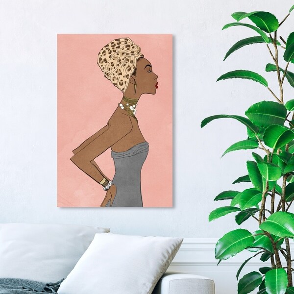 Wynwood Studio 'Prowess Queen Blush' Fashion and Glam Wall Art Canvas Print - Pink, Brown