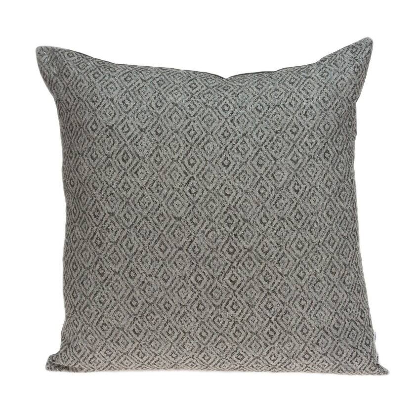 Parkland Collection Mudra Transitional Grey Pillow Cover With Down Insert