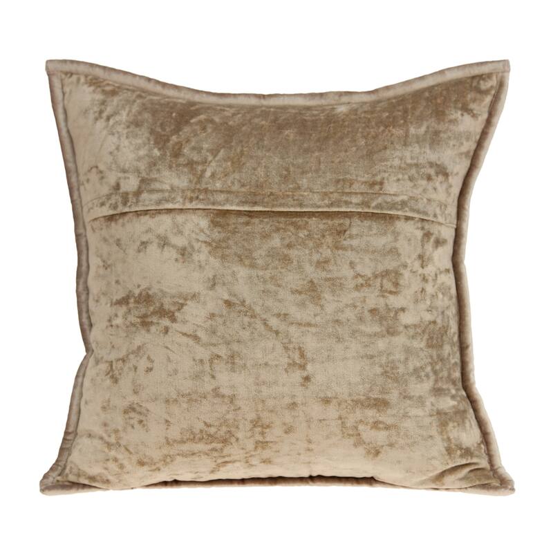 Parkland Collection Byblo Transitional Taupe Solid Quilted Pillow Cover With Poly Insert