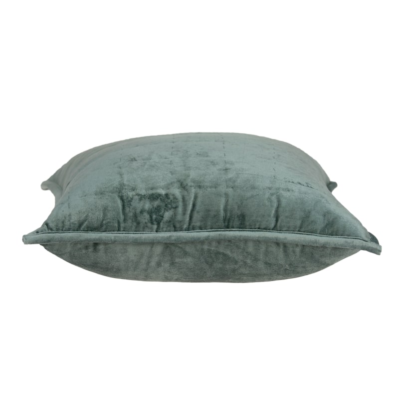 Parkland Collection Tusha Transitional Sea Foam Solid Quilted Pillow Cover With Poly Insert