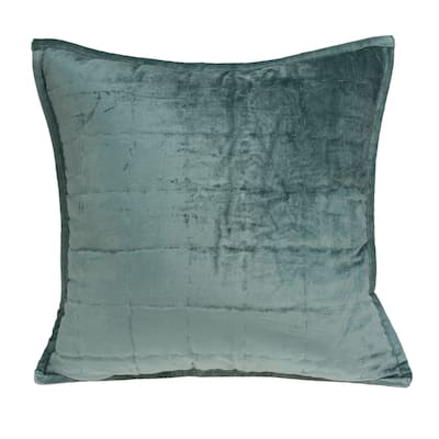 Parkland Collection Tusha Transitional Sea Foam Solid Quilted Pillow Cover With Poly Insert
