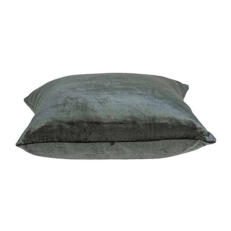 Parkland Collection Garnet Transitional Charcoal Solid Pillow Cover With Poly Insert