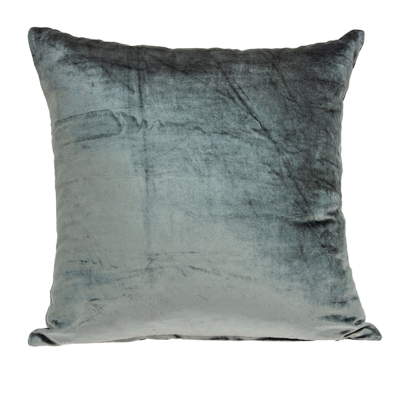 Parkland Collection Garnet Transitional Charcoal Solid Pillow Cover With Poly Insert