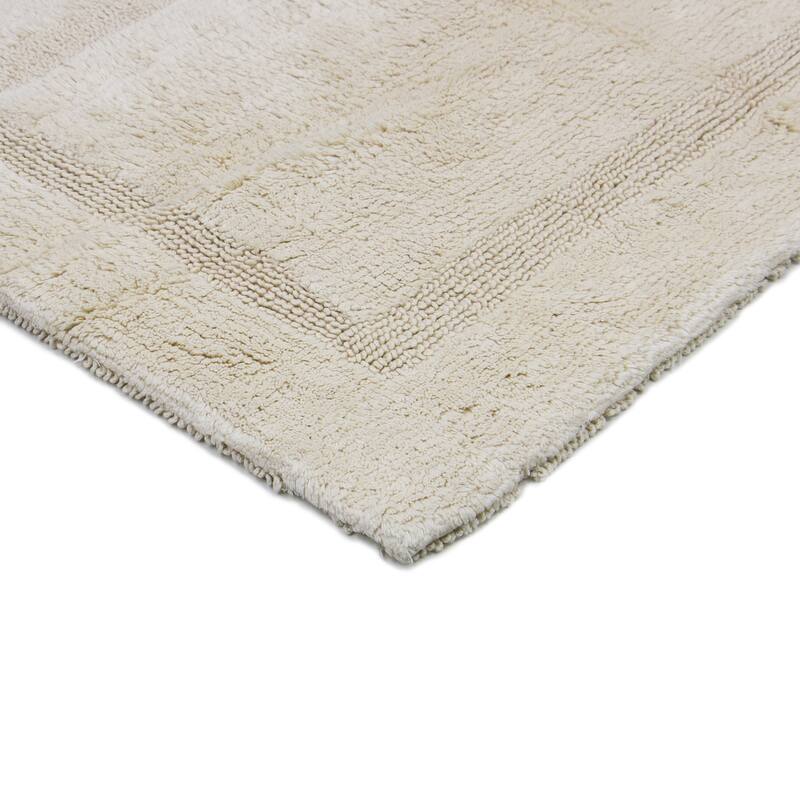 Egyptian Cotton Inset Border Bath Rug - Natural - Bed Bath & Beyond ...