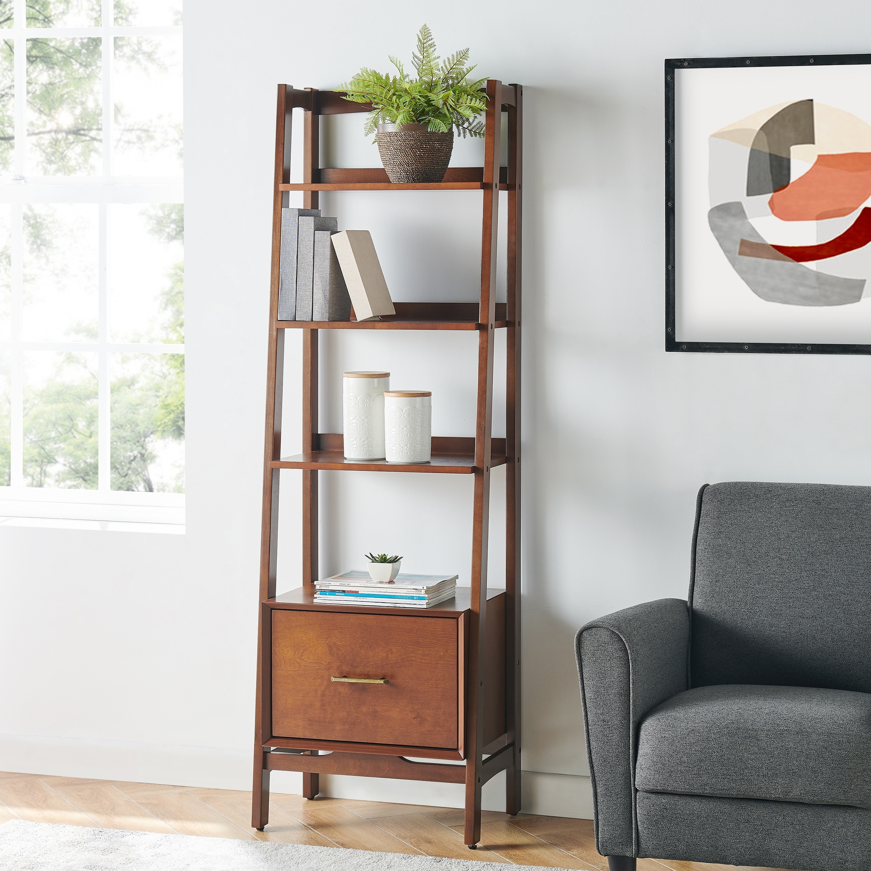 Crosley Landon Small Etagere Mahogany - 22.13 "W x 15.13 "D x 70.13 "H