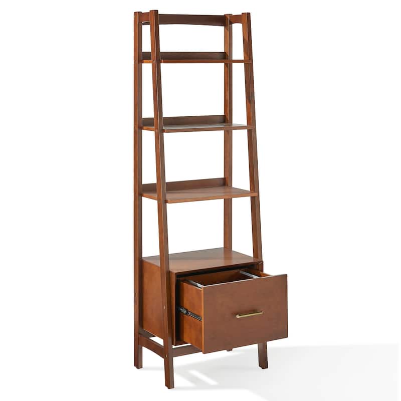 Crosley Landon Small Etagere Mahogany - 22.13 "W x 15.13 "D x 70.13 "H - 22.13 "W x 15.13 "D x 70.13 "H - Mahogany
