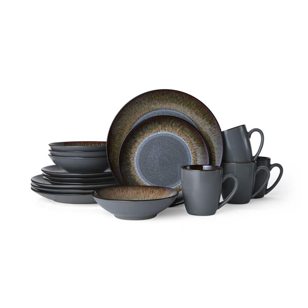 Pfaltzgraff Monroe Gray 16-Piece Dinnerware Set, Service for 4