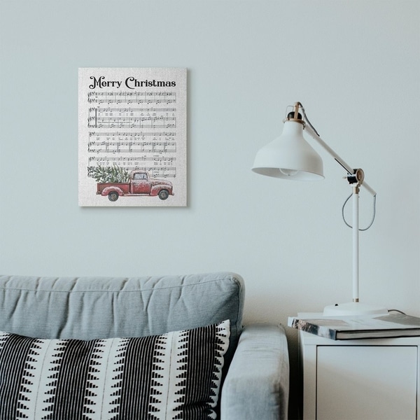 Stupell Industries Merry Christmas Silent Night Composition Holiday Design Canvas Wall Art, Proudly Made in USA