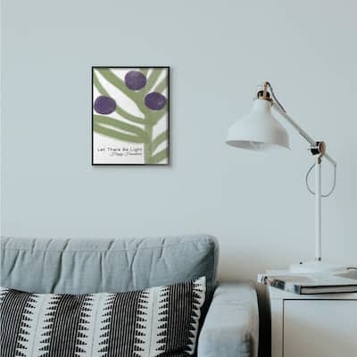 Stupell Industries Let There Be Light Hanukkah Holiday Green Purple Word Design Framed Wall Art, Proudly Made in USA