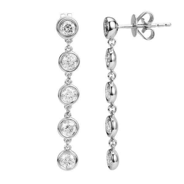 Shop 14k White Gold Ecomark Created Diamond Drop Stud Earrings