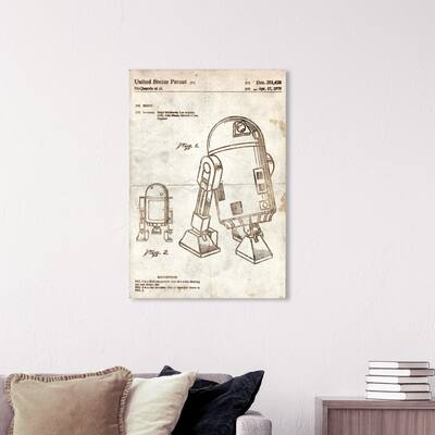 Wynwood Studio 'Robot II 1979 Parchment' Movies and TV Wall Art Canvas Print - White, Brown