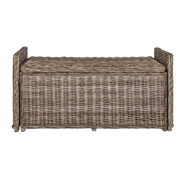 Shop Happimess Naples 47 50 Wicker Trunk Storage Bench Gray