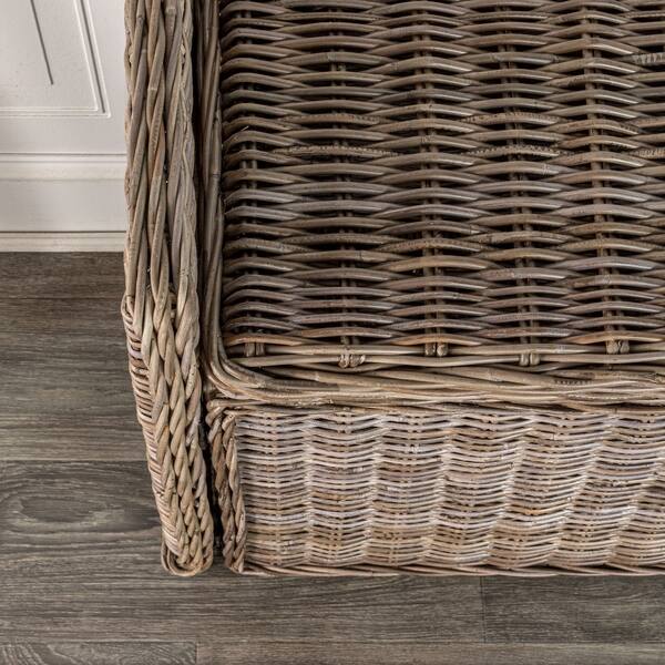 Shop Happimess Naples 47 50 Wicker Trunk Storage Bench Gray