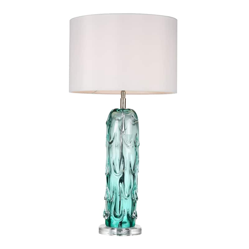 Relaxing and Simple Blue Glass Table Buffet Lamp By Lucas McKearn
