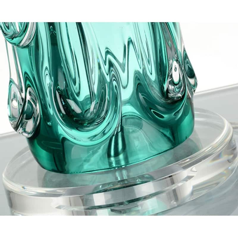 Relaxing and Simple Blue Glass Table Buffet Lamp By Lucas McKearn