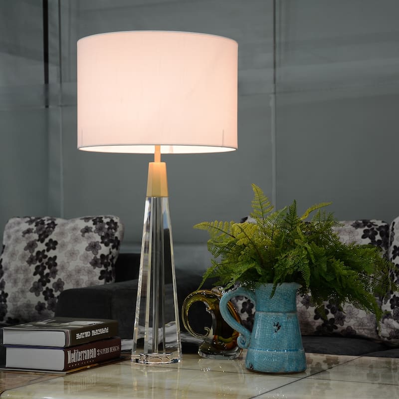 Clean Faceted Glass Table Buffet Lamp By Lucas McKearn