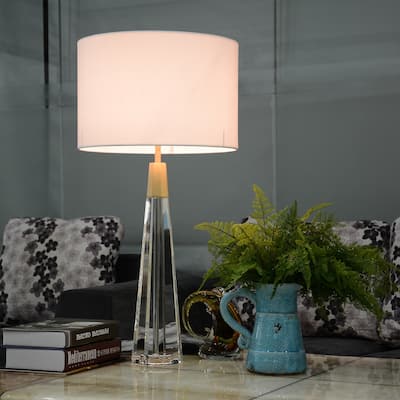Clean Faceted Glass Table Buffet Lamp By Lucas McKearn