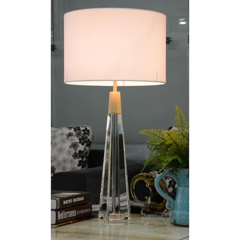 Clean Faceted Glass Table Buffet Lamp By Lucas McKearn