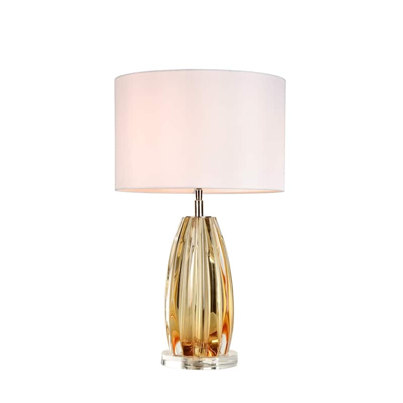 Transitional Modern with Amber Finish Lamp By Lucas McKearn