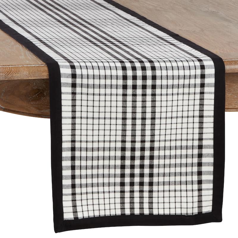 Plaid Table Runner With Double Layer Design
