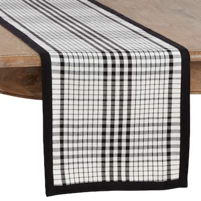 Plaid Table Runner With Double Layer Design