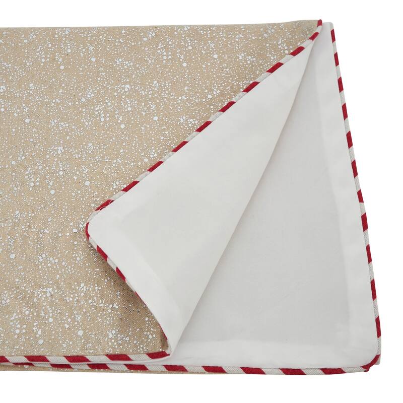 Candy Cane Piped Table Runner With Foil Print