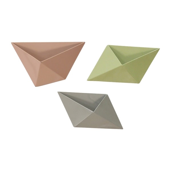 Stratton Home Decor Set of 3 Tricolor Modern Wall Planters
