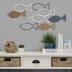 preview thumbnail 2 of 3, Stratton Home Decor Wood and Metal School of Fish Wall Sculpture - 31.x14.2x.4
