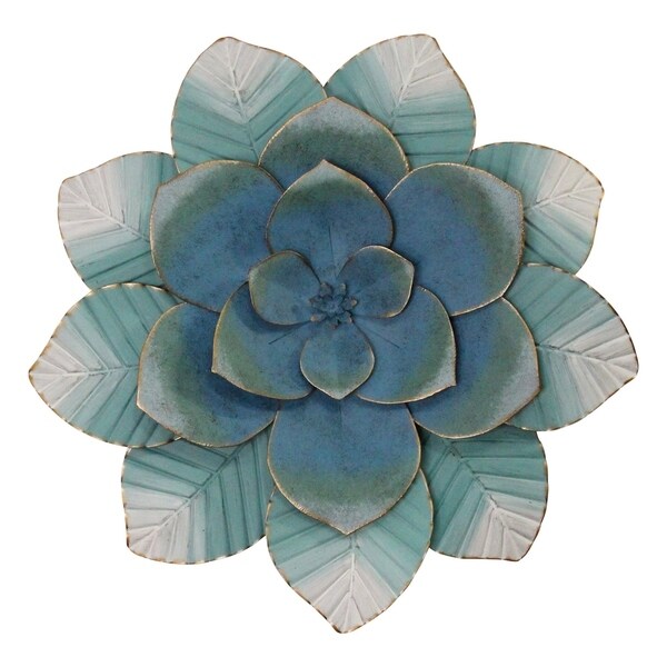 Stratton Home Decor Blue Ombre Metal Flower Wall Decor ...