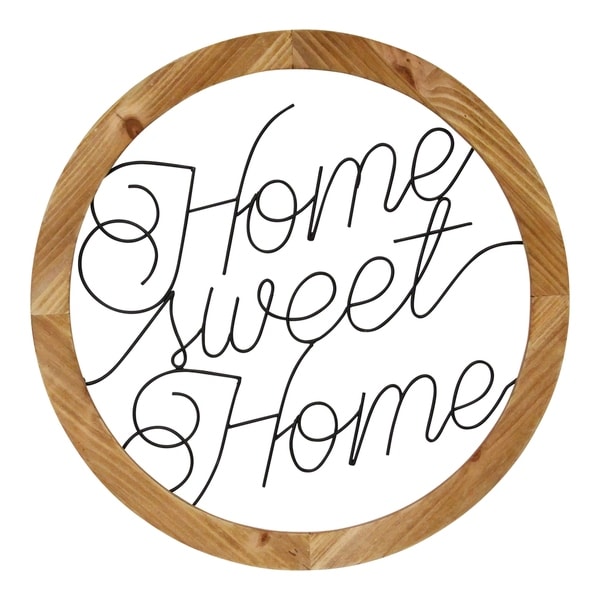 Shop Stratton Home Decor Wood and Metal Home Sweet Home Script Wall Art
