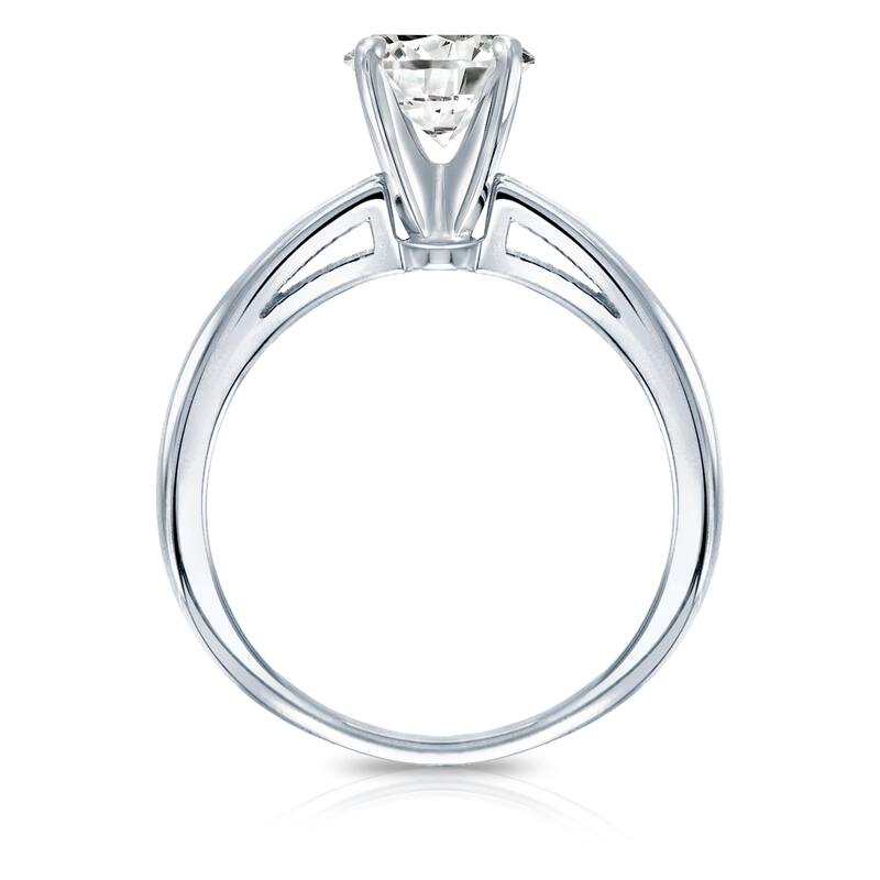 Auriya 14k Gold 1ctw Solitaire Diamond Engagement Ring Certified (G-H, SI2-I1)