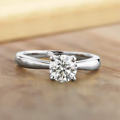 Auriya 14k Gold 1ctw Solitaire Diamond Engagement Ring Certified (G-H, SI2-I1)