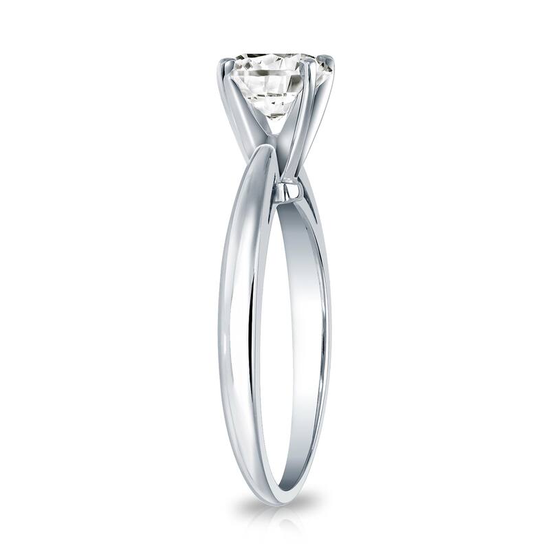 Auriya 14k Gold 1ctw Solitaire Diamond Engagement Ring Certified (G-H, SI2-I1)