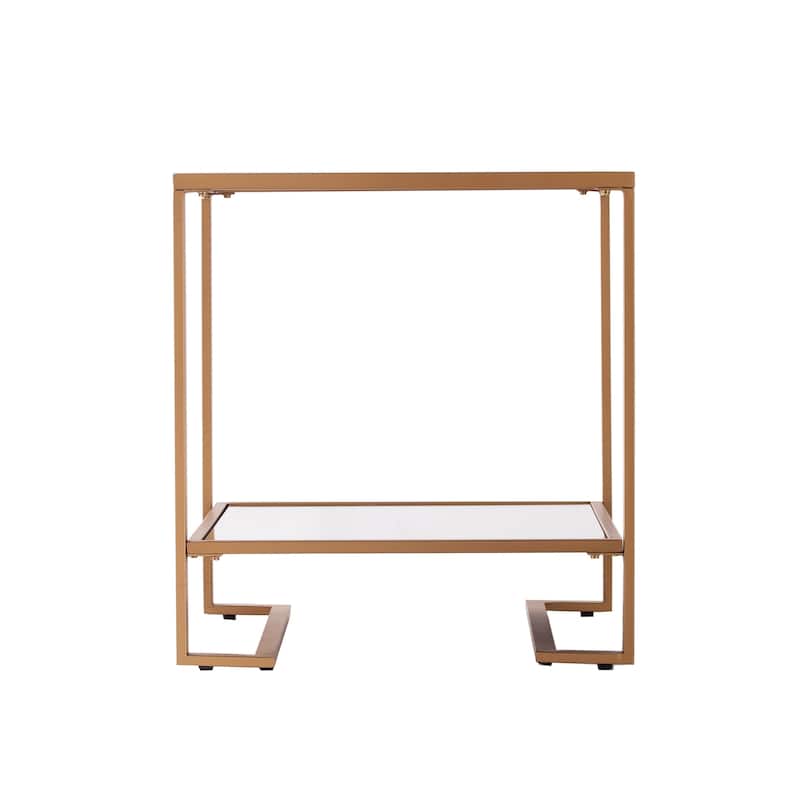 SEI Furniture Harlie Glam Gold Metal End Table
