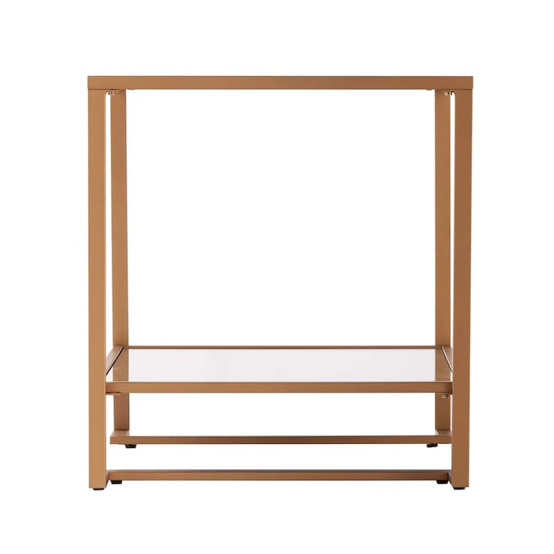 SEI Furniture Harlie Glam Gold Metal End Table