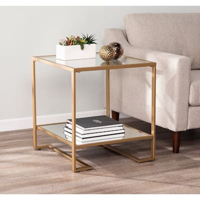 SEI Furniture Harlie Glam Gold Metal End Table