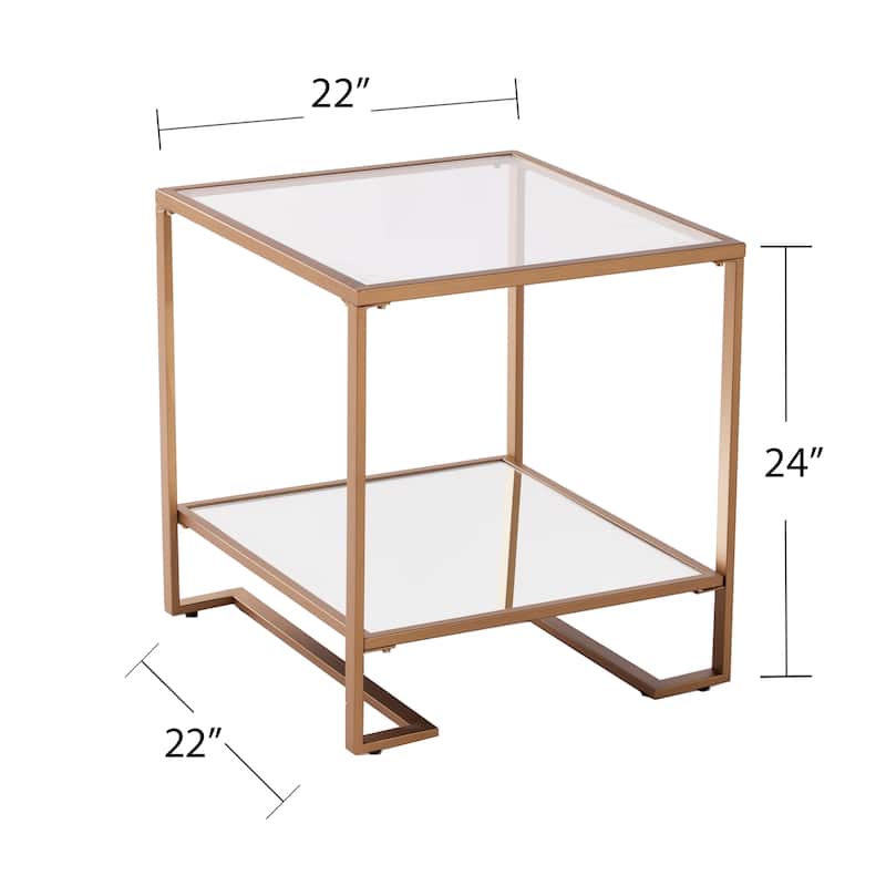 SEI Furniture Harlie Glam Gold Metal End Table