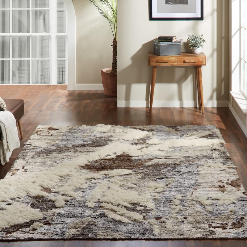 Carbon Loft Silkina Granite Earth Shag Area Rug