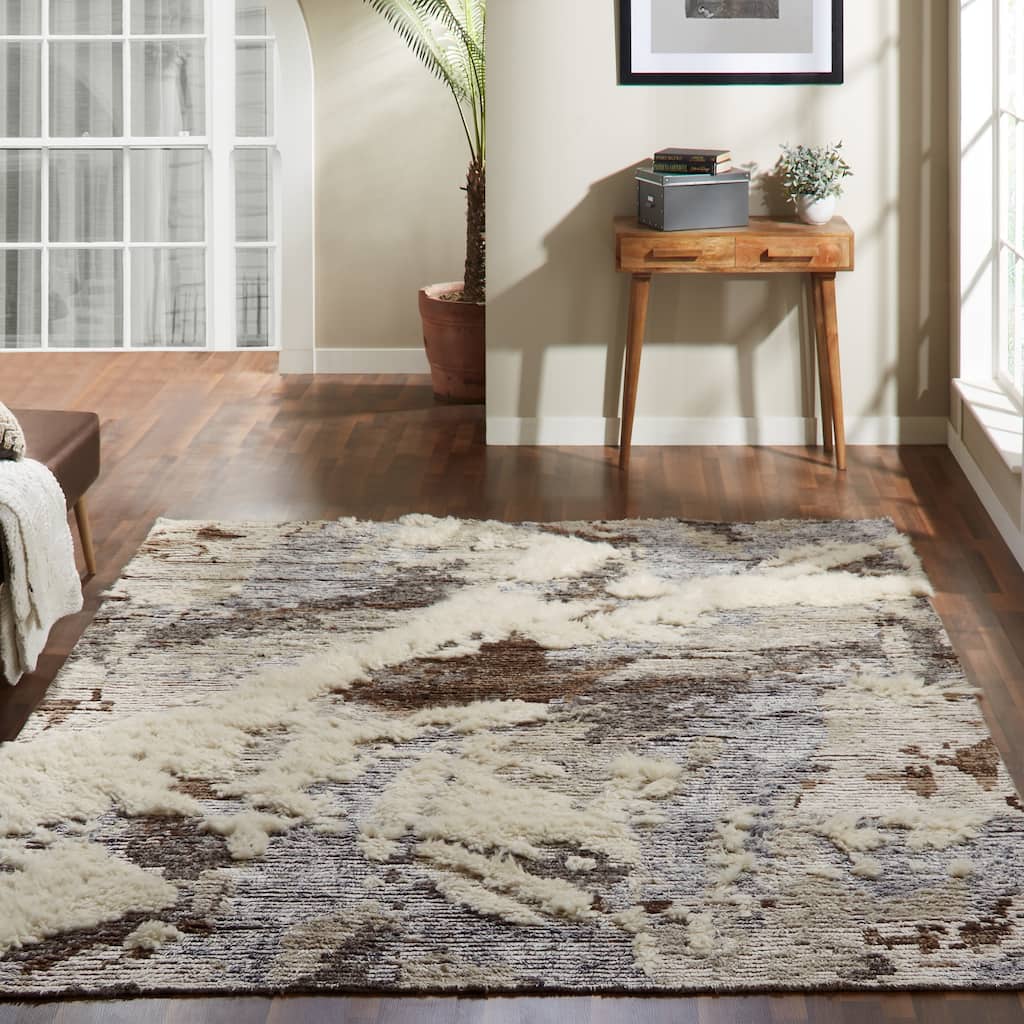 Carbon Loft Silkina Granite Earth Shag Area Rug