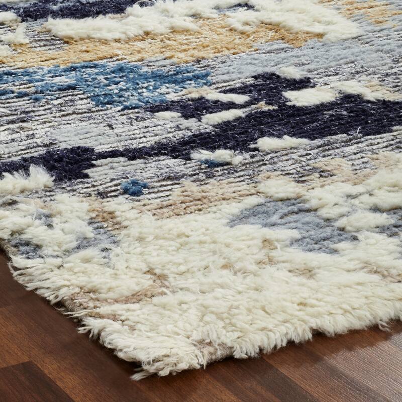 The Curated Nomad Tolledo Blue Tones Shag Area Rug