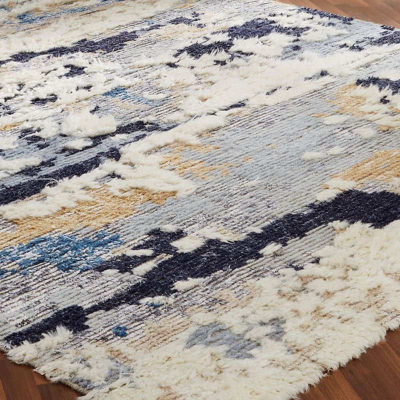 The Curated Nomad Tolledo Blue Tones Shag Area Rug