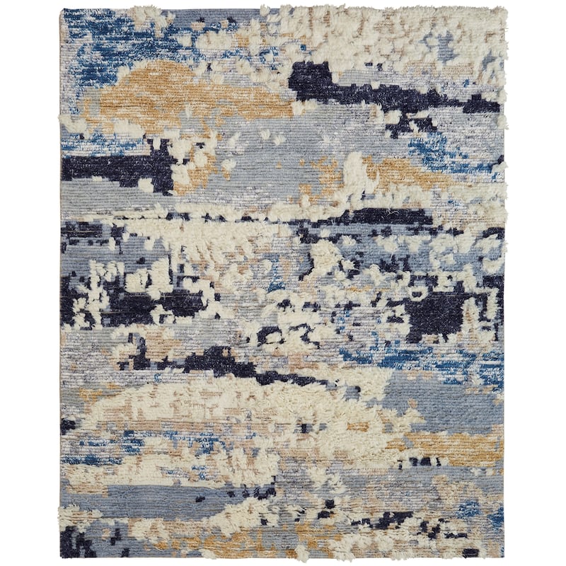 The Curated Nomad Tolledo Blue Tones Shag Area Rug