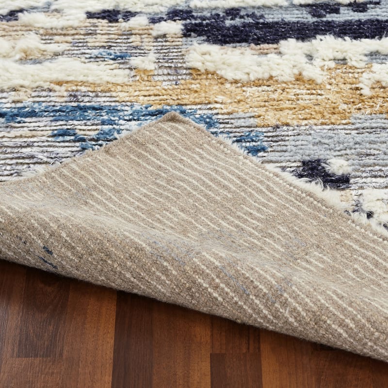 The Curated Nomad Tolledo Blue Tones Shag Area Rug