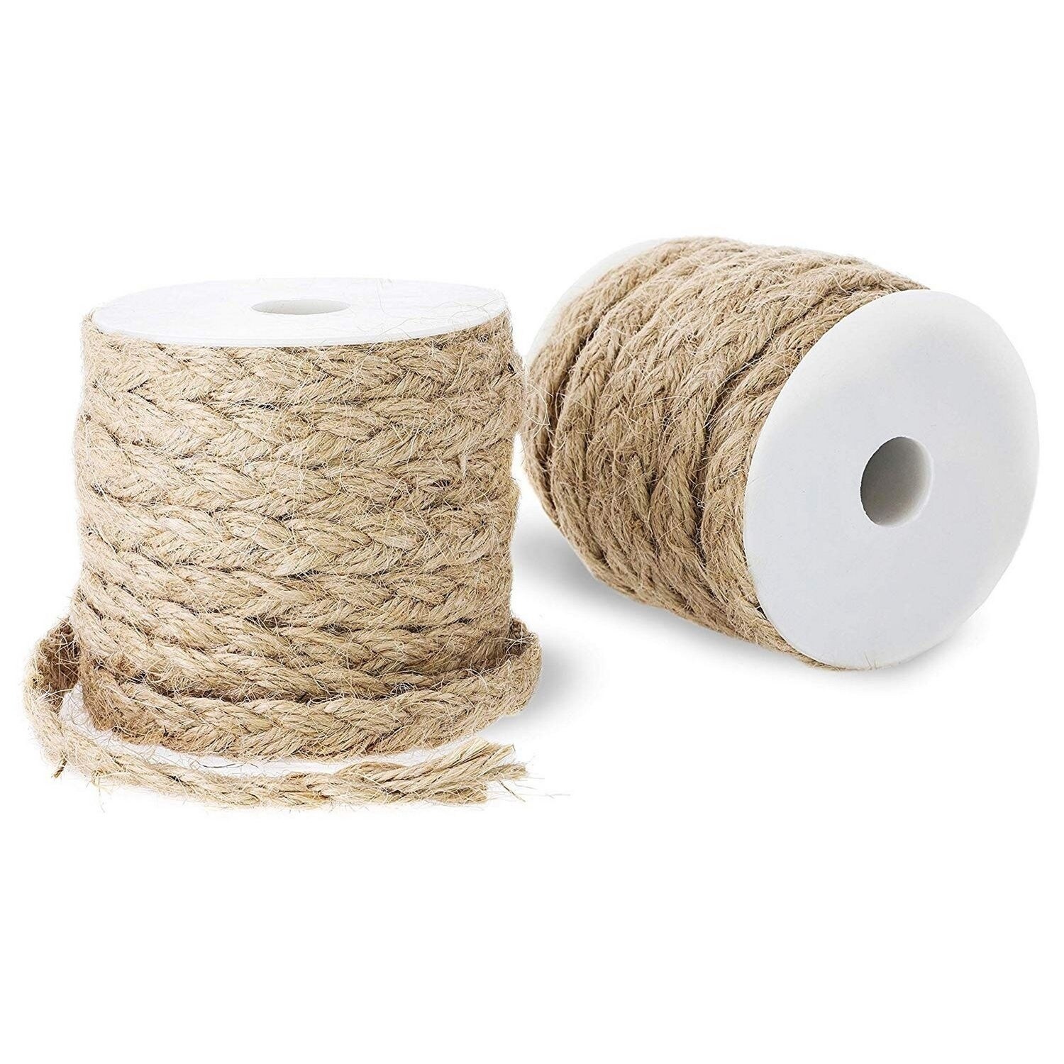 OSALADI 2 Rolls Jute Rope for Crafts Burlap Twine Thick Jute Cord Crafts  Twine Gift Twine Craft Twine Cat Natural Rope Gift Wrapping Twine Plant  Label