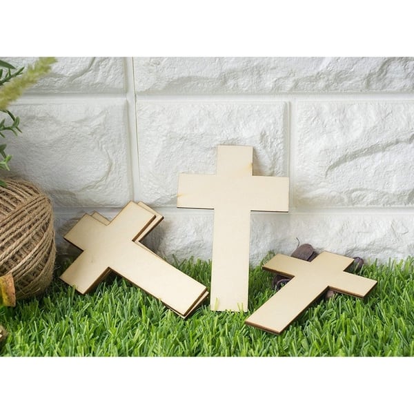 Shop 50 Pack Unfinished Wood Cross Cutout Wooden Cross For Diy