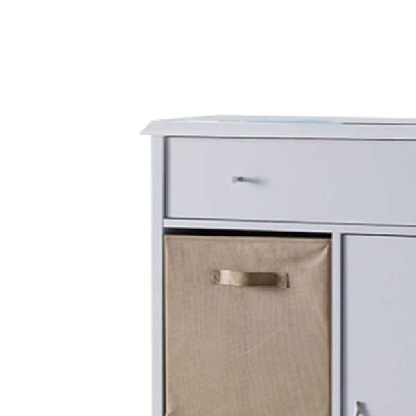 Shop Wooden Storage Cabinet With One Door And Two Bin Compartments