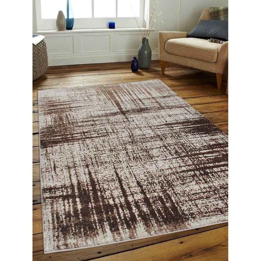 Contemporary Abstract Heatset Carpet Turkish Oriental Over Dyed Area Rug